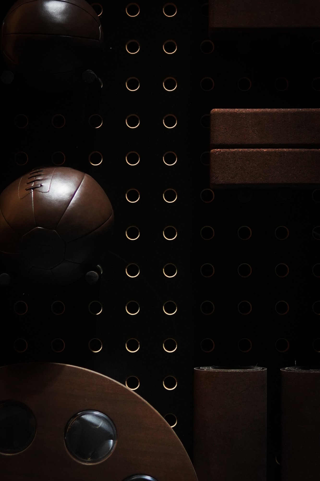 Medicine balls on the wall